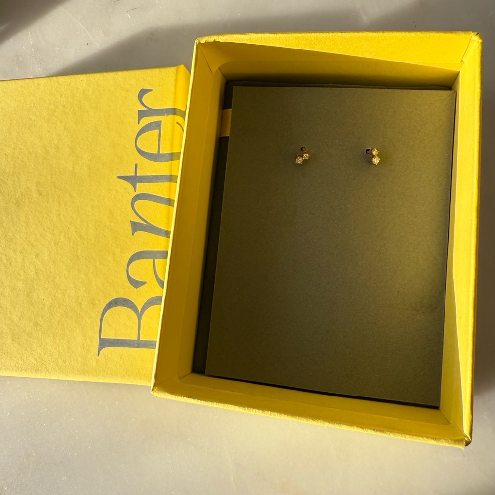 14K Gold Plated 1/6 CT. T.W. Lab-Grown Diamond Two Stone Studs